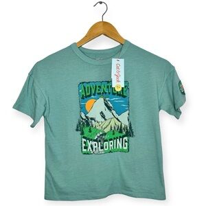 New Cat & Jack Boy Tee Color: Ocean Green Size: Black S (6/7) “Adventure